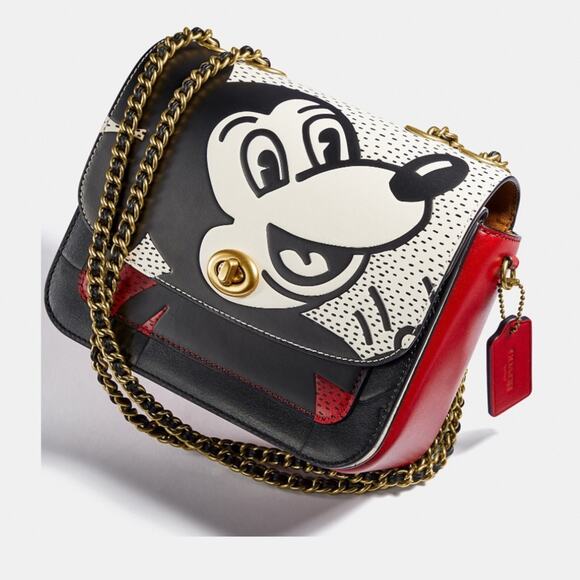 NWT Coach Mickey Mouse X Keith Haring Madison Shoulder Bag - Picture 10 of 11